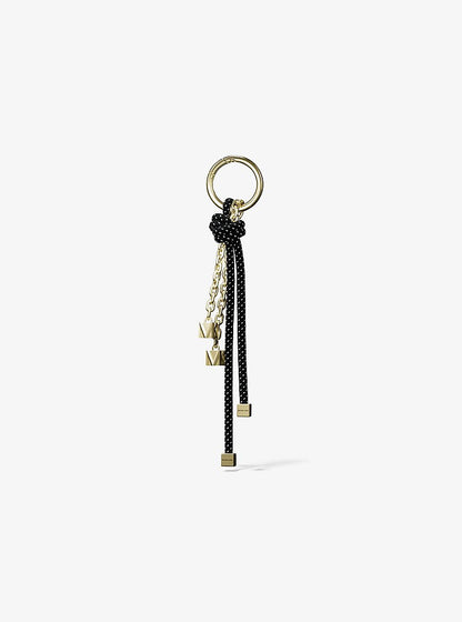 Gold-Tone and Speckled Cord Bag Charm