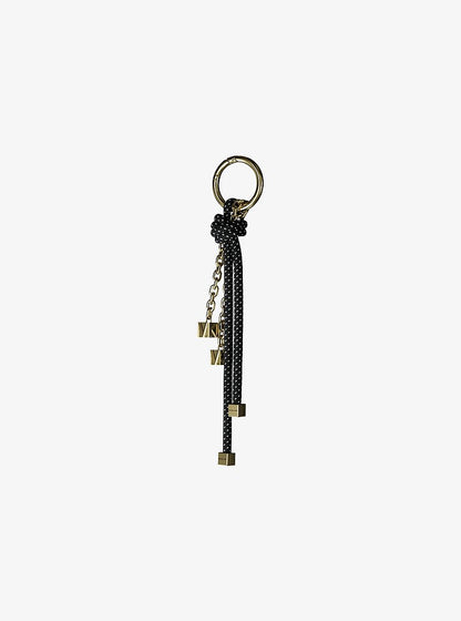 Gold-Tone and Speckled Cord Bag Charm