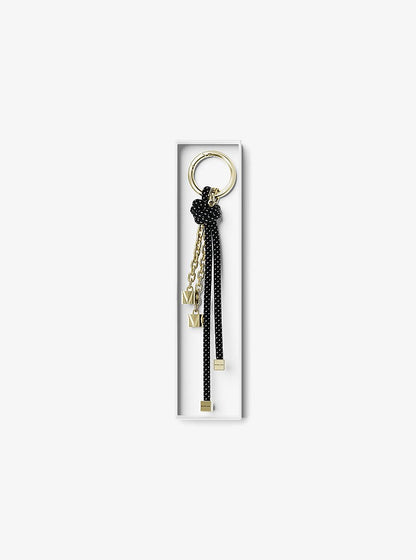 Gold-Tone and Speckled Cord Bag Charm