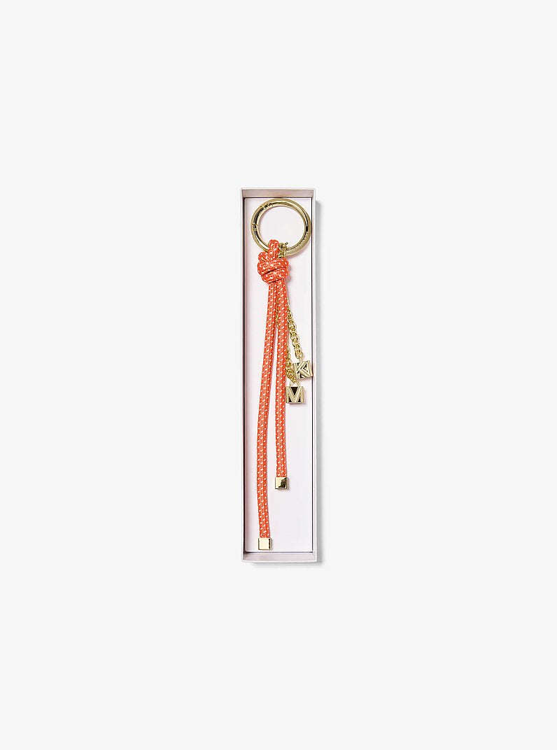 Gold-Tone and Speckled Cord Bag Charm