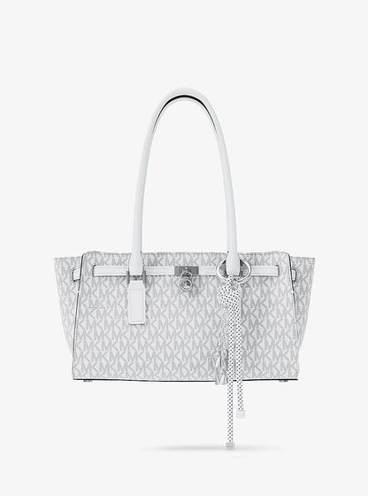 Silver-Tone and Speckled Cord Bag Charm