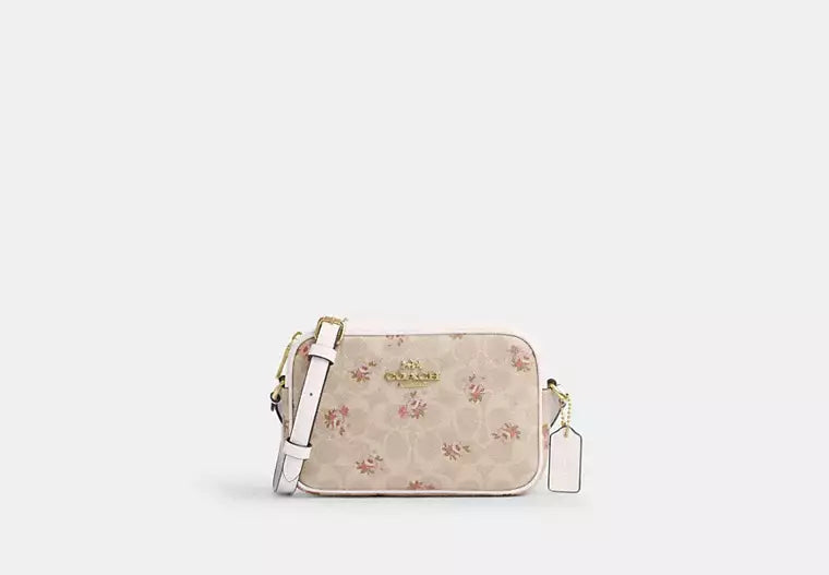 Mini Jamie Camera Bag In Signature Canvas With Floral Print