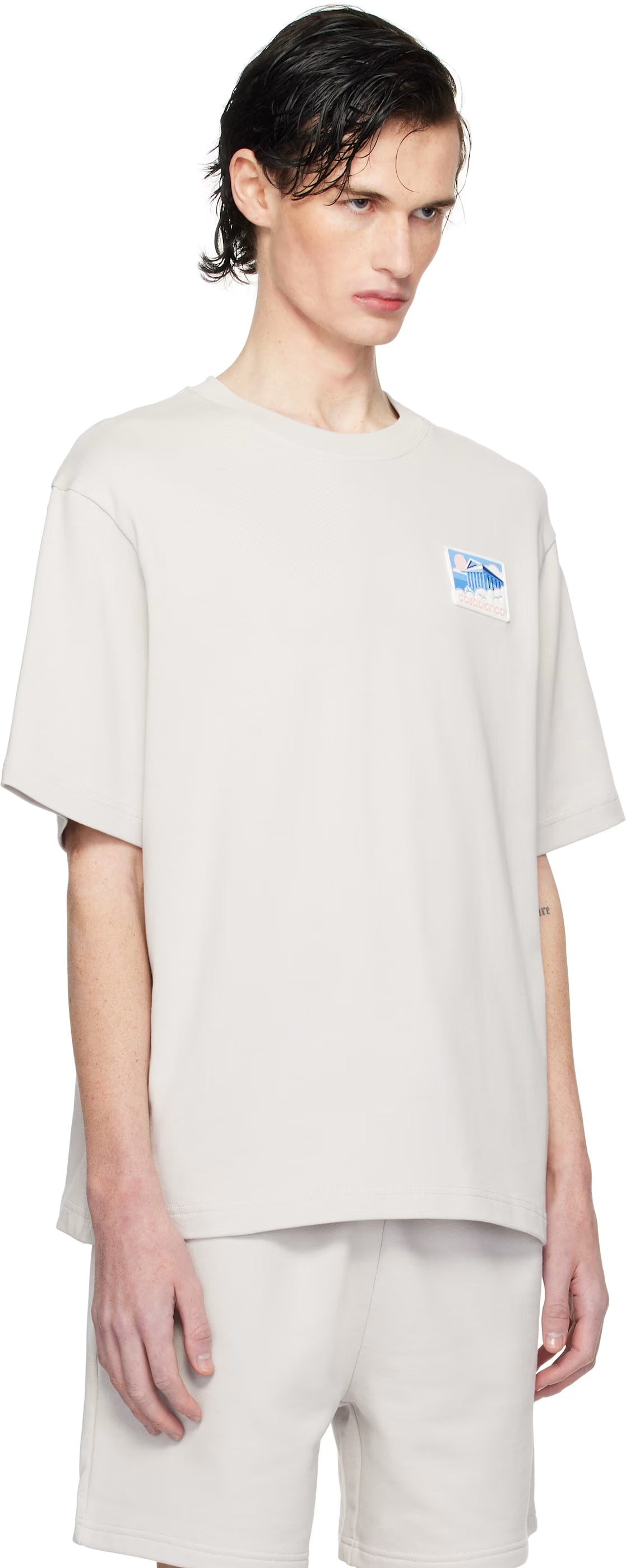 Gray Greek Temple Patch T-shirt