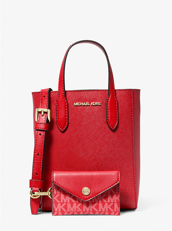 Vincent Extra-Small Saffiano Leather Crossbody Bag With Logo Card Case