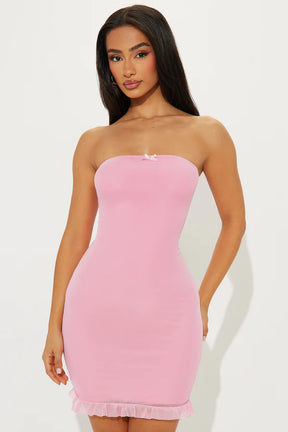 Lisa Mesh Mini Tube Dress - Pink