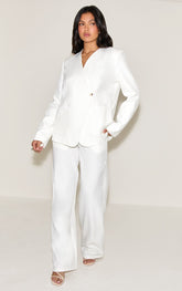 White Tailored Woven Mid Rise Trousers