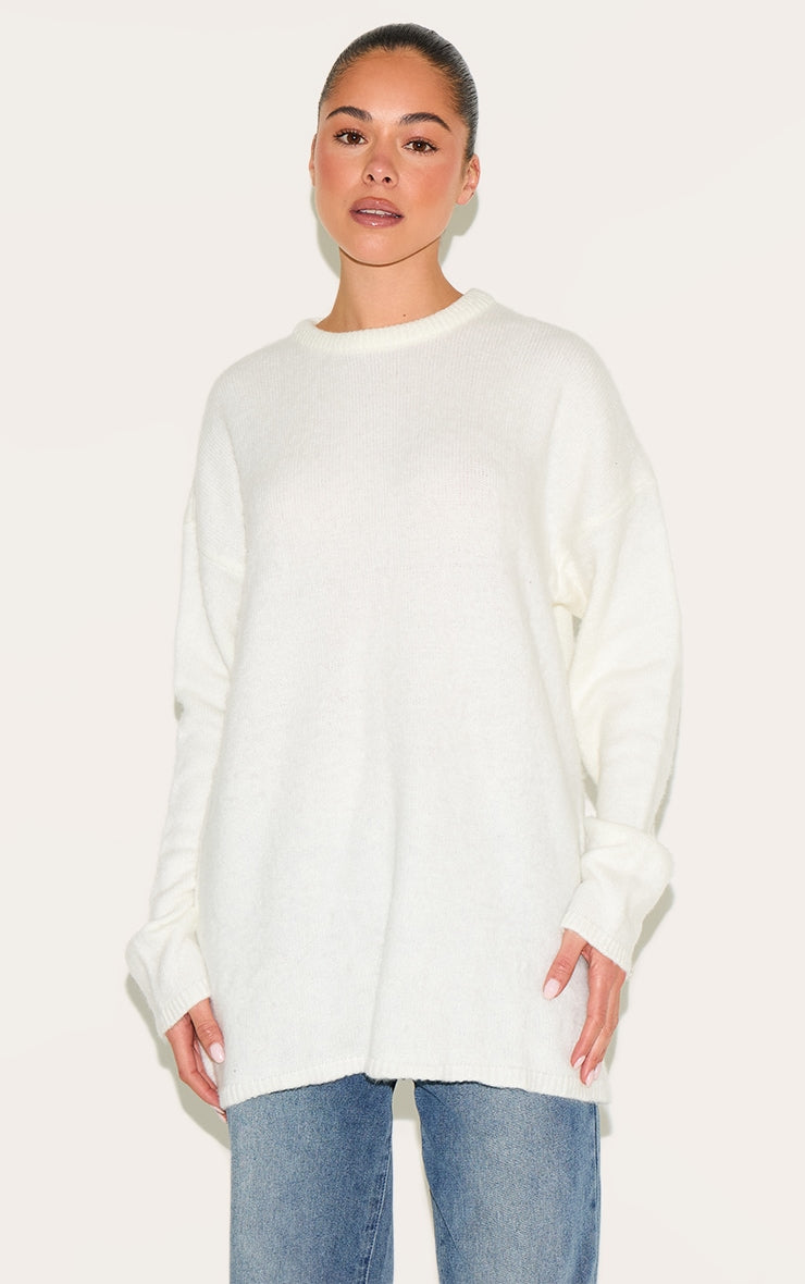 Cream Soft Knit Oversized Jumper