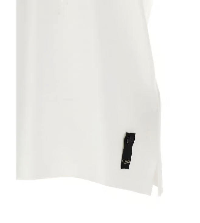 Fendi White Pique Polo Shirt