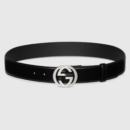 Gucci belt with interlocking g engraved buckle