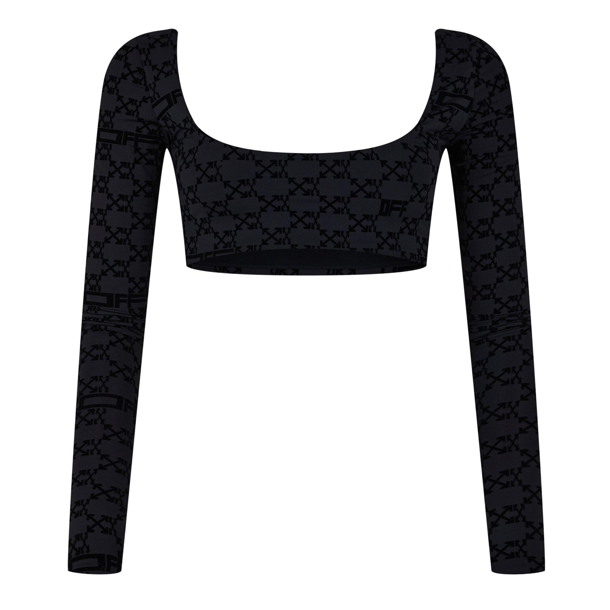 Monogram Long Sleeve Crop Top