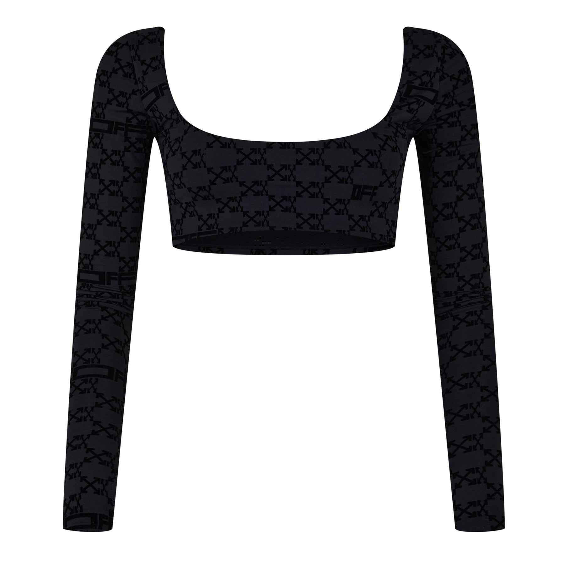 Monogram Long Sleeve Crop Top