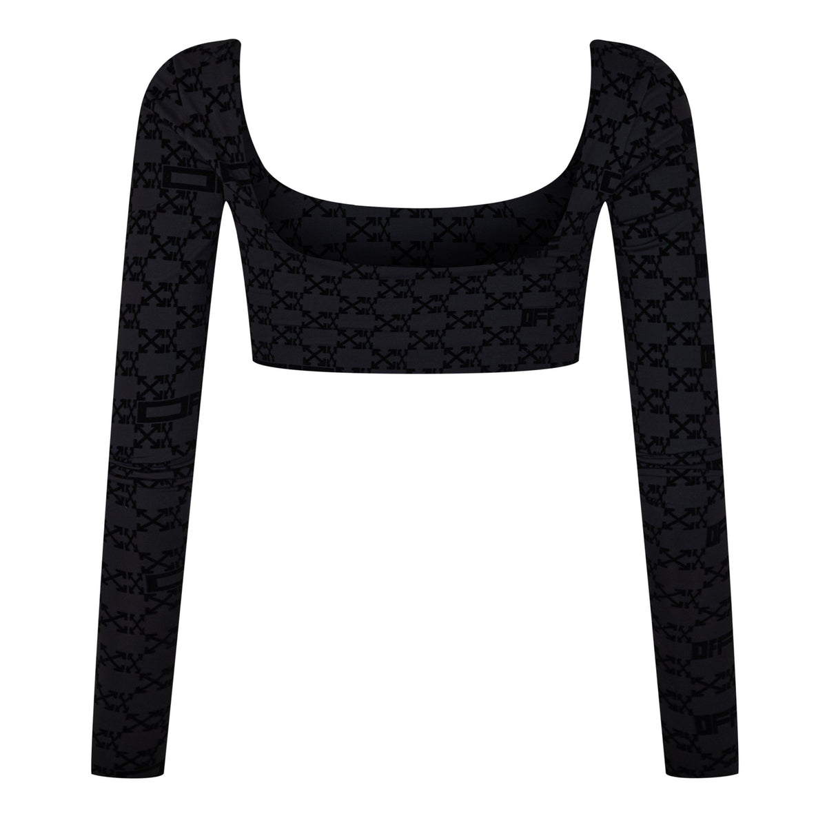 Monogram Long Sleeve Crop Top