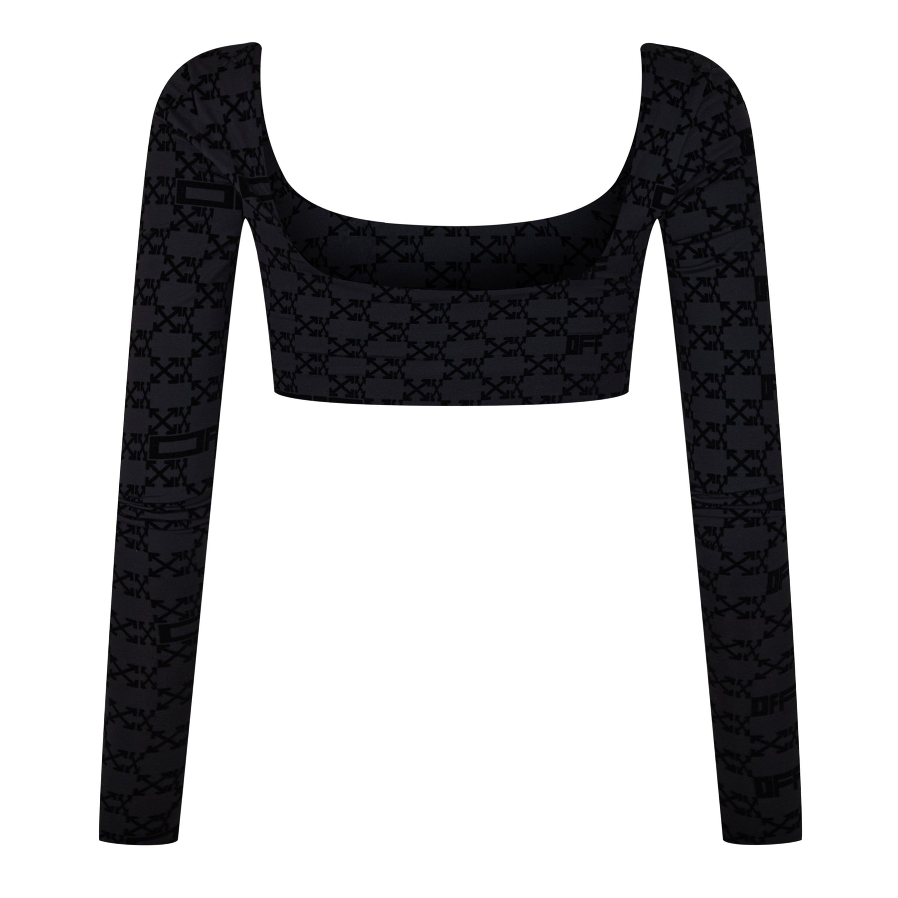 Monogram Long Sleeve Crop Top