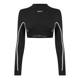 Long Sleeve Seamless Logo Crop Top