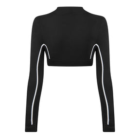 Women's Long-Sleeve Seamless Crop Top