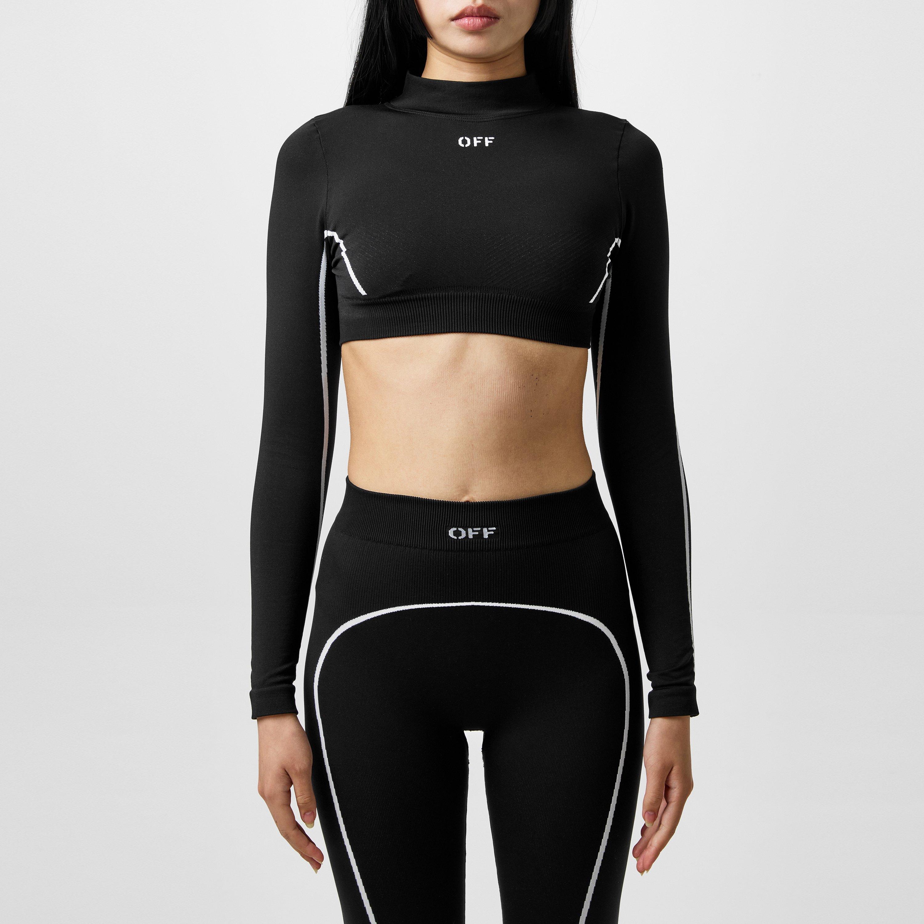 Long Sleeve Seamless Logo Crop Top