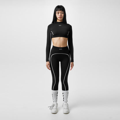 Long Sleeve Seamless Logo Crop Top