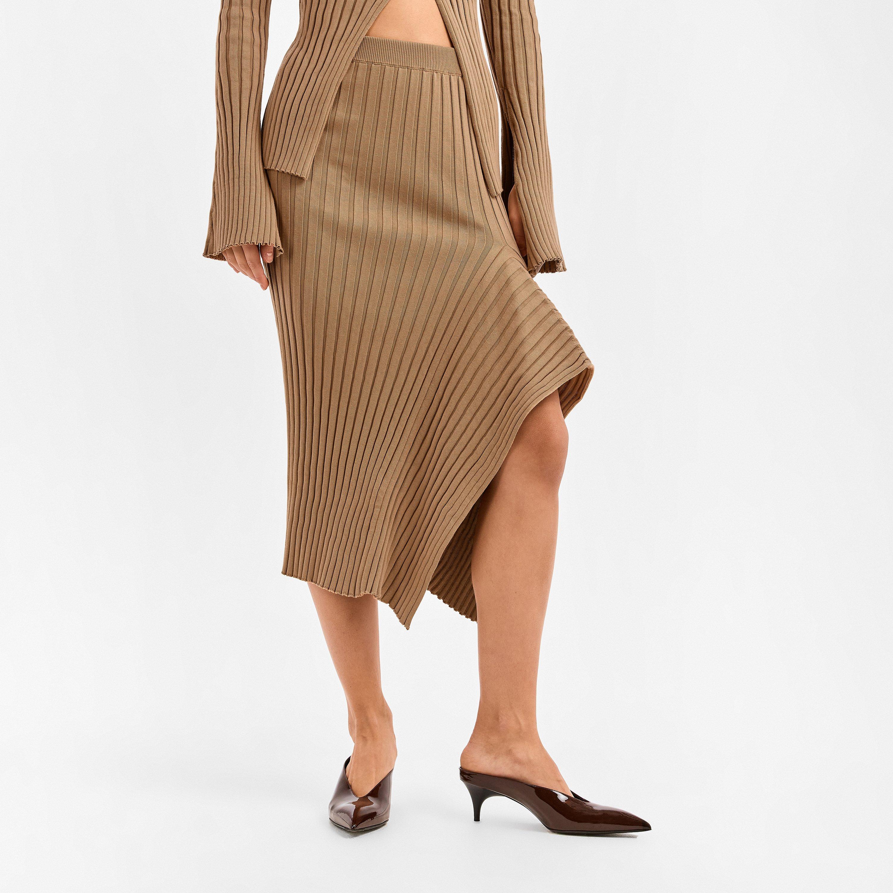 Ribbed Midi Skirt