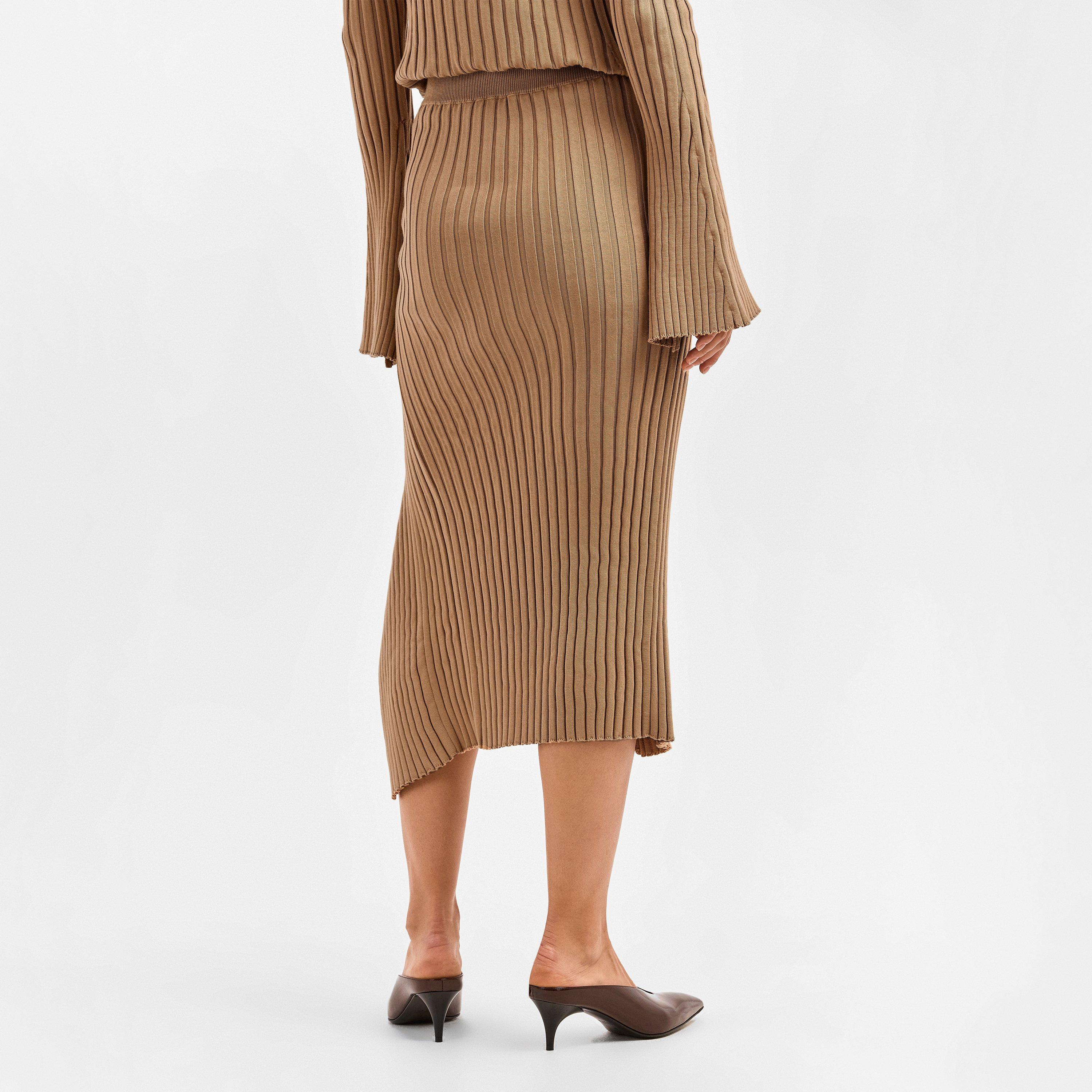 Ribbed Midi Skirt