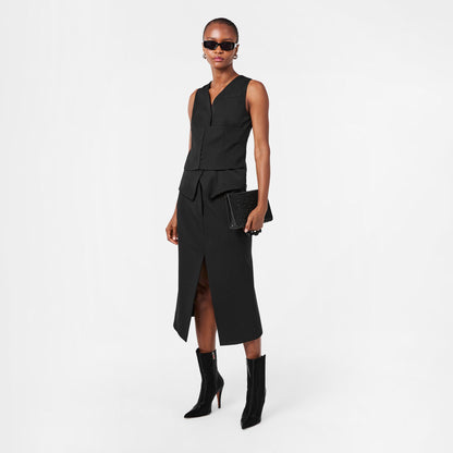 Alex Kick Back Structured Midi Skirt