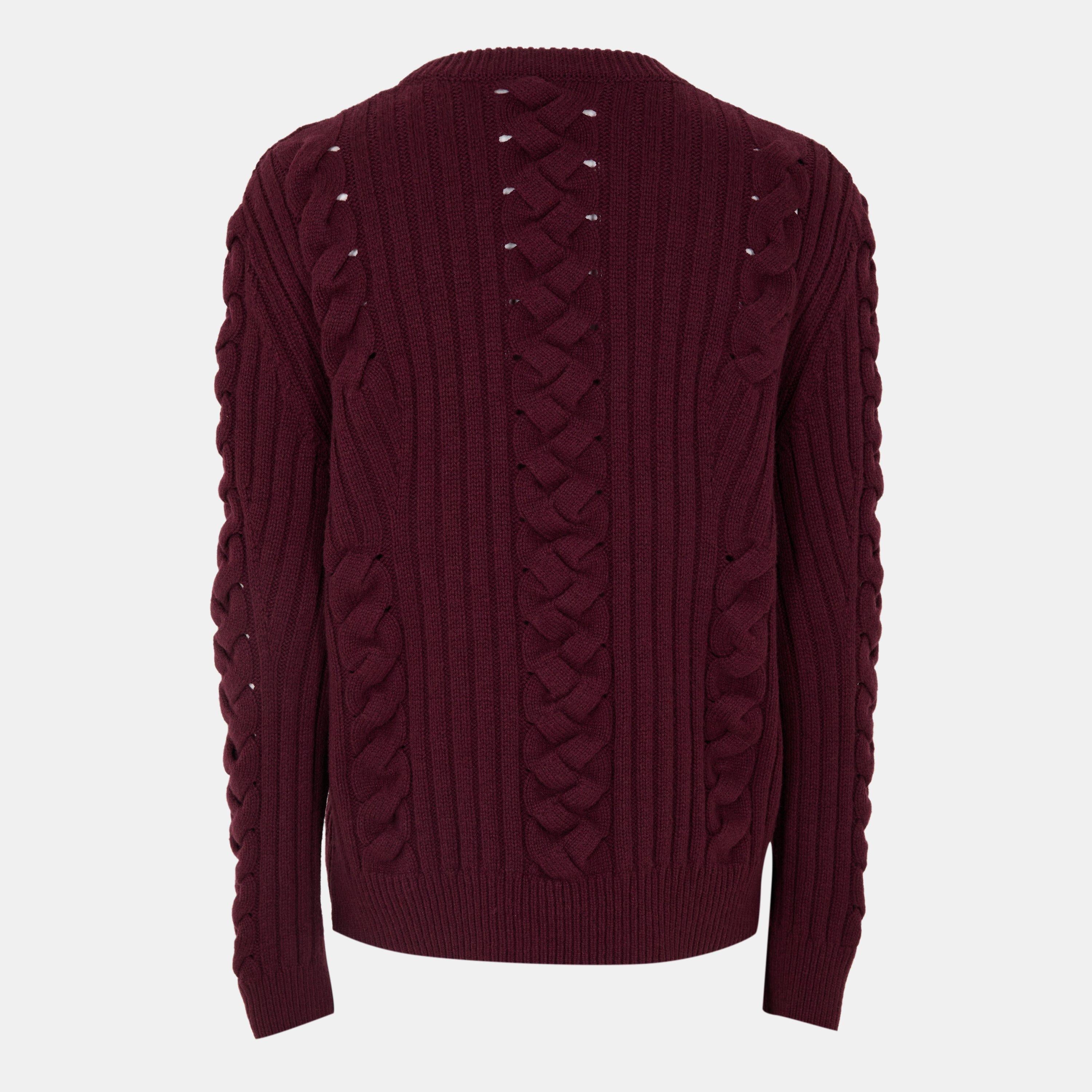 Alex Cable Knit Structured Fit Crew Neck Jumper