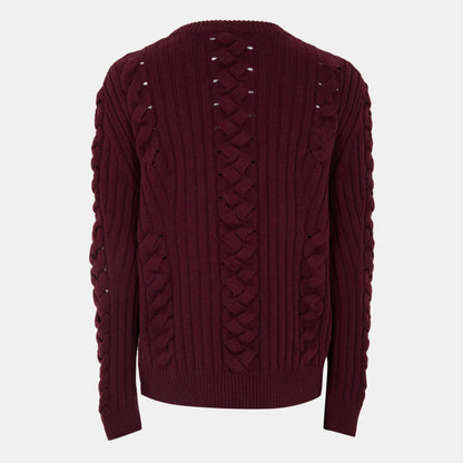 Alex Cable Knit Structured Fit Crew Neck Jumper