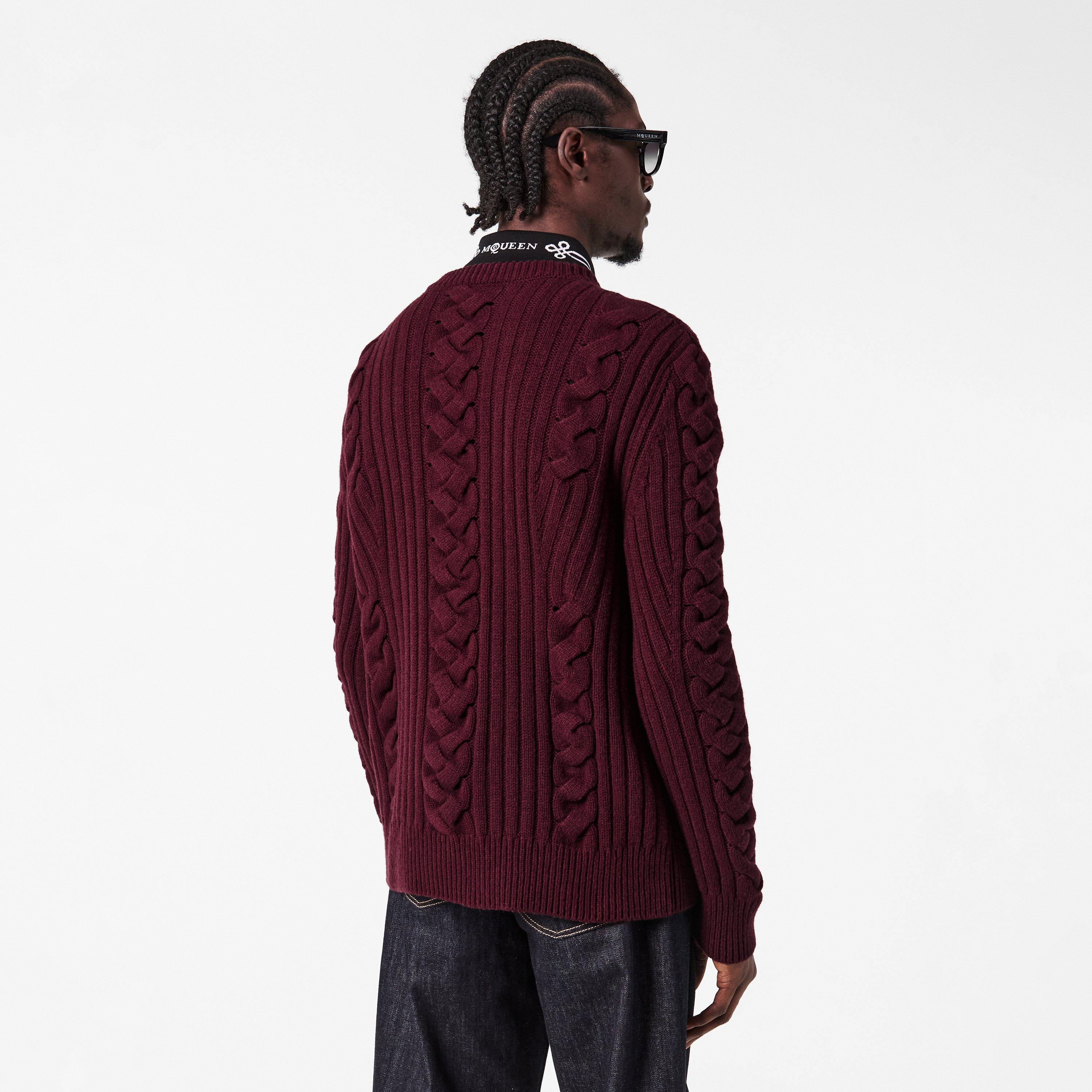 Alex Cable Knit Structured Fit Crew Neck Jumper