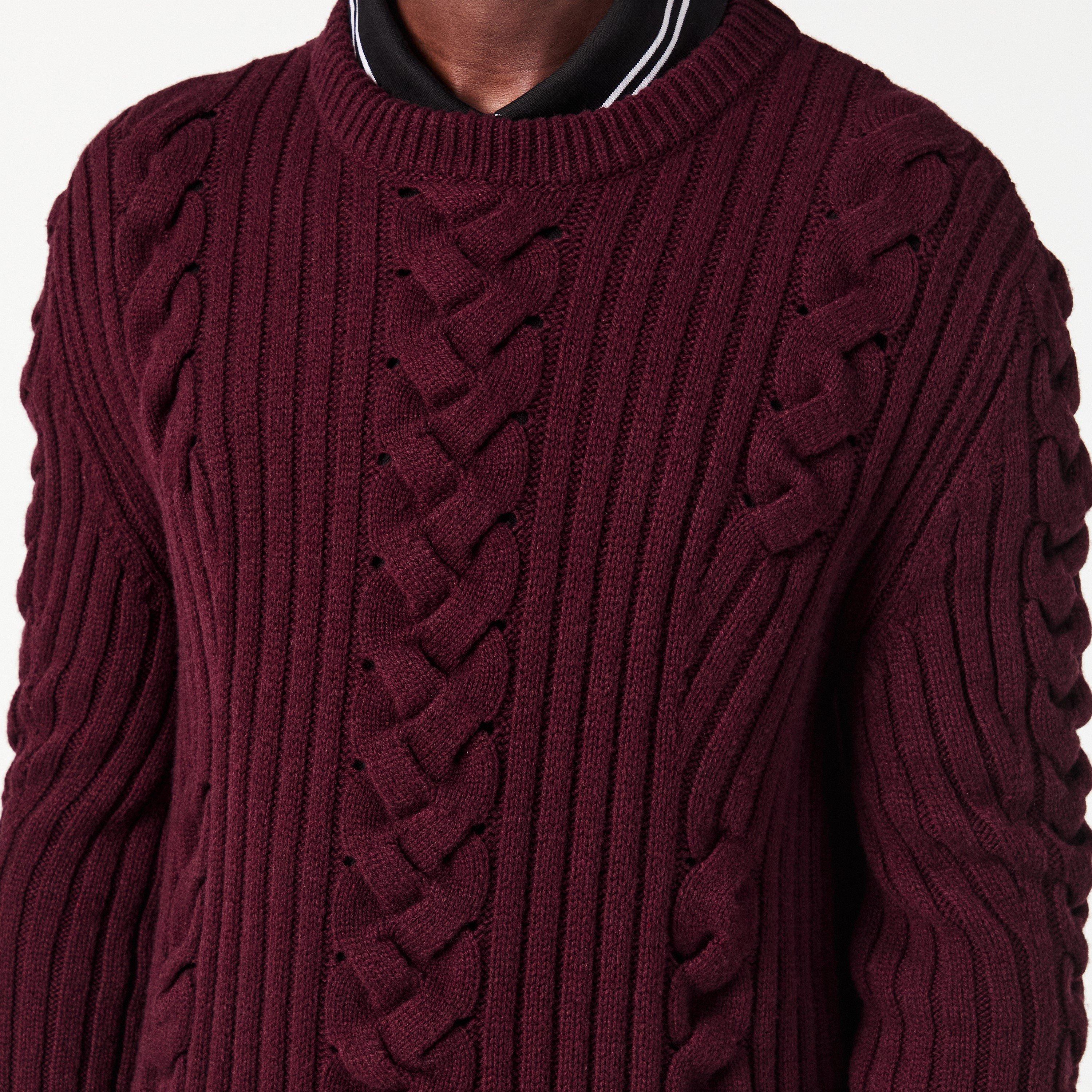 Alex Cable Knit Structured Fit Crew Neck Jumper