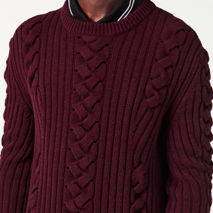 Alex Cable Knit Structured Fit Crew Neck Jumper