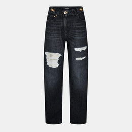 Structured Denim Wide Leg Jeans