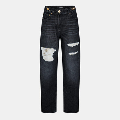 Structured Denim Wide Leg Jeans