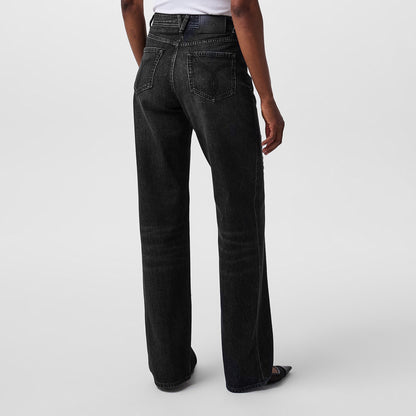 Structured Denim Wide Leg Jeans