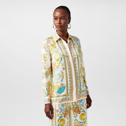 Patterned Long Sleeve Tailored Fit Shirt