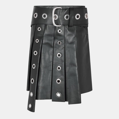 High-Rise Leather Shorts