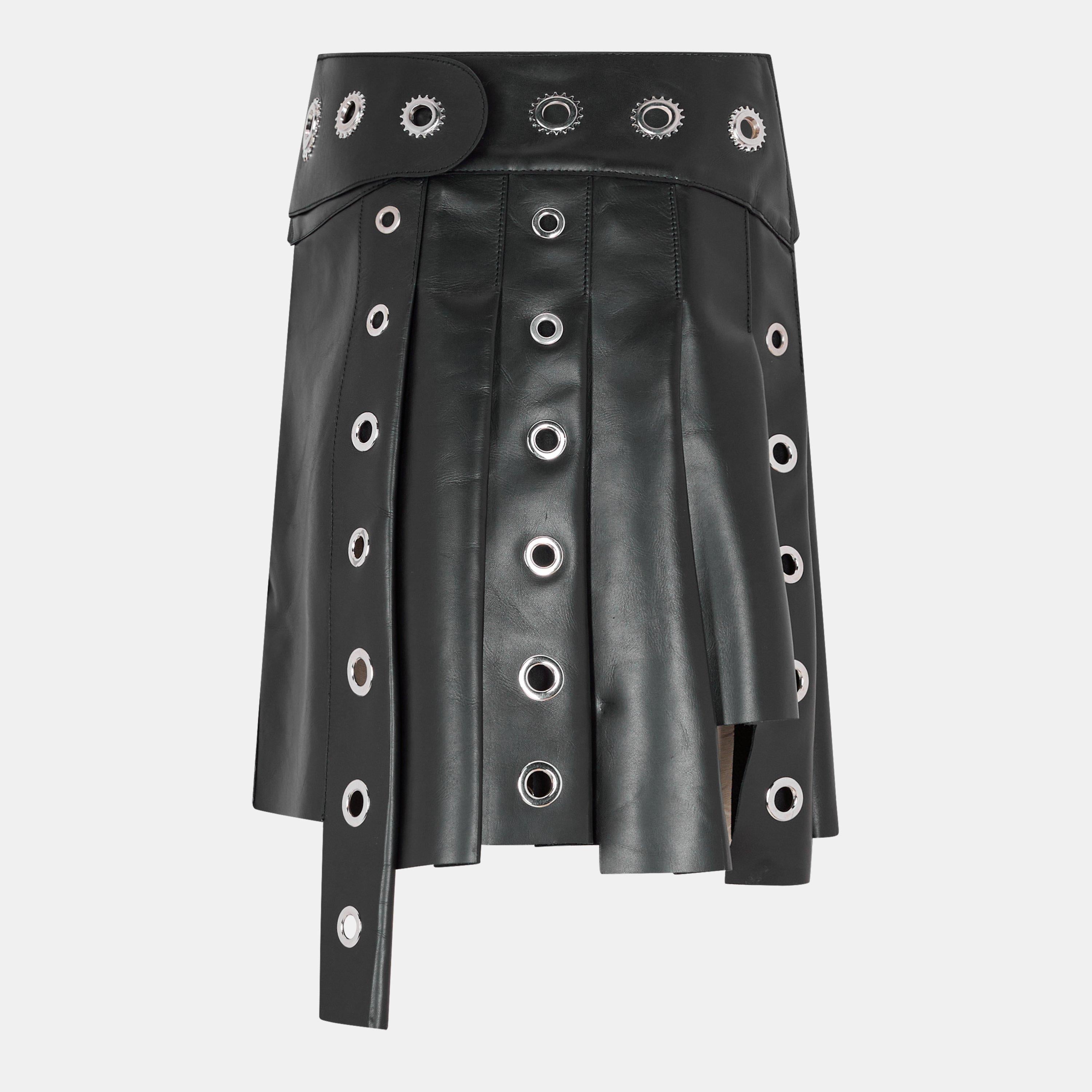 High-Rise Leather Shorts