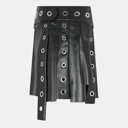 High-Rise Leather Shorts