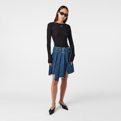 Structured Denim Skirt
