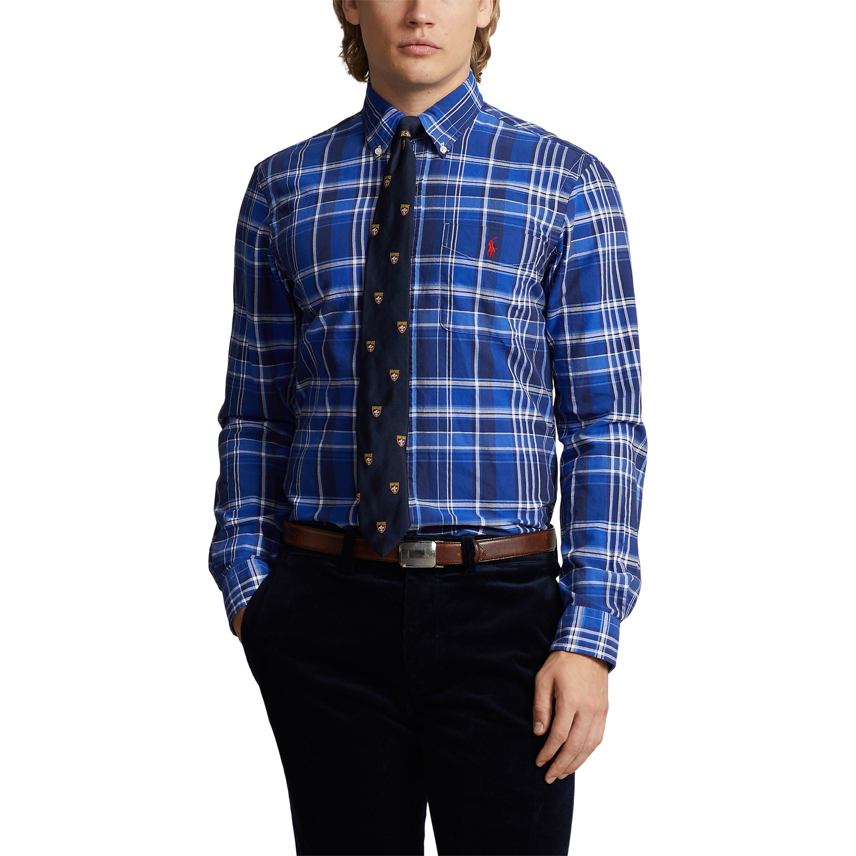 Custom Fit Plaid Oxford Shirt