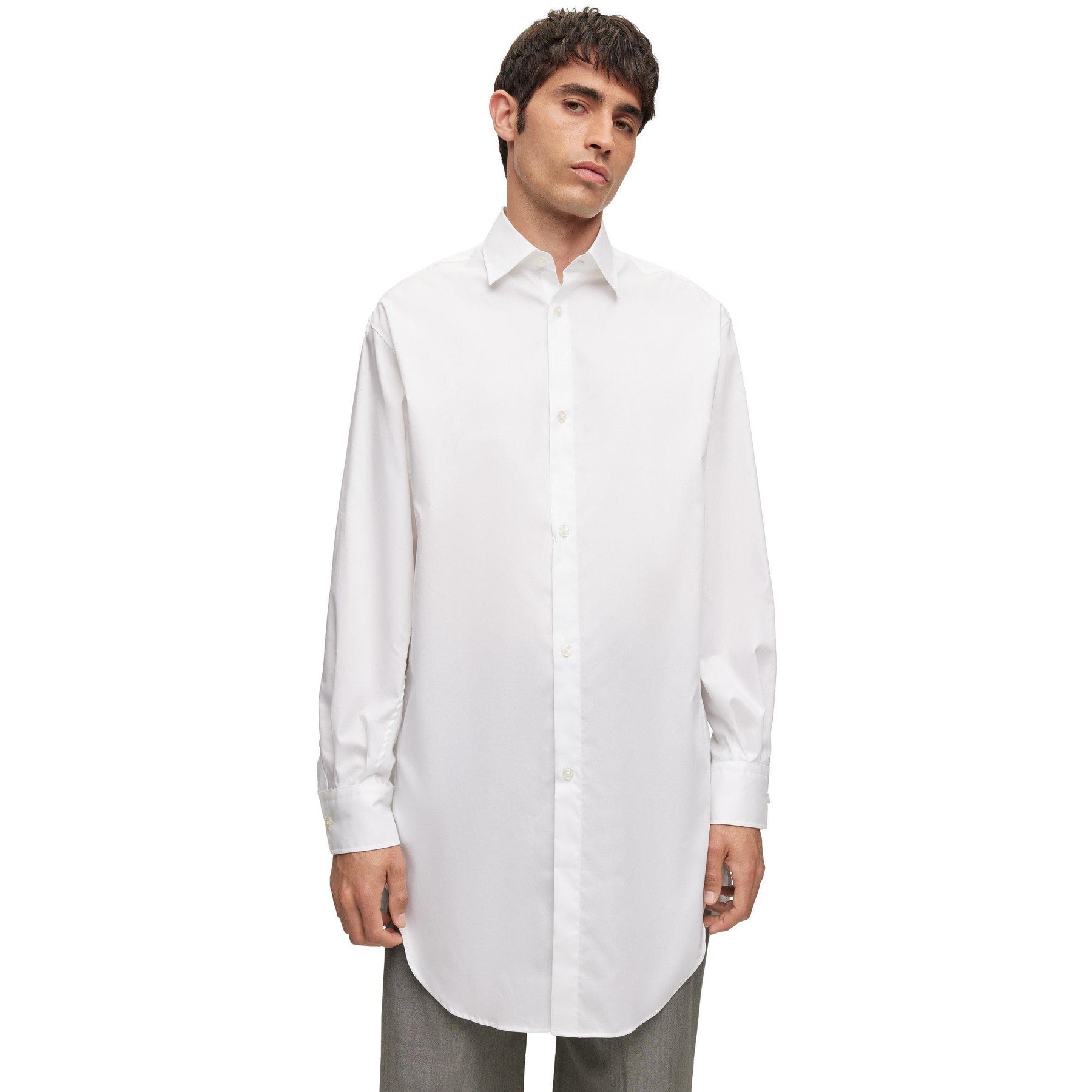Men's Plain Long-Sleeve Shirt