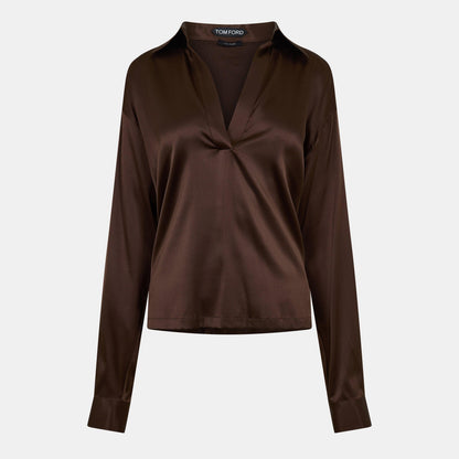 TF Silk Long Sleeve Plain Shirt
