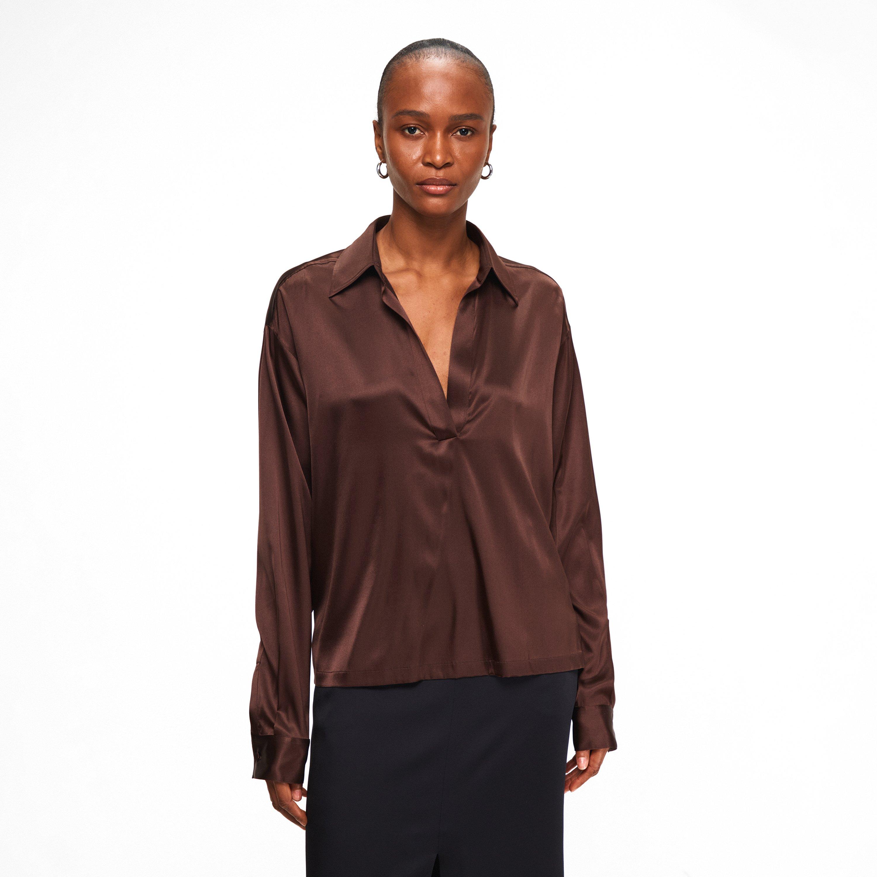 TF Silk Long Sleeve Plain Shirt