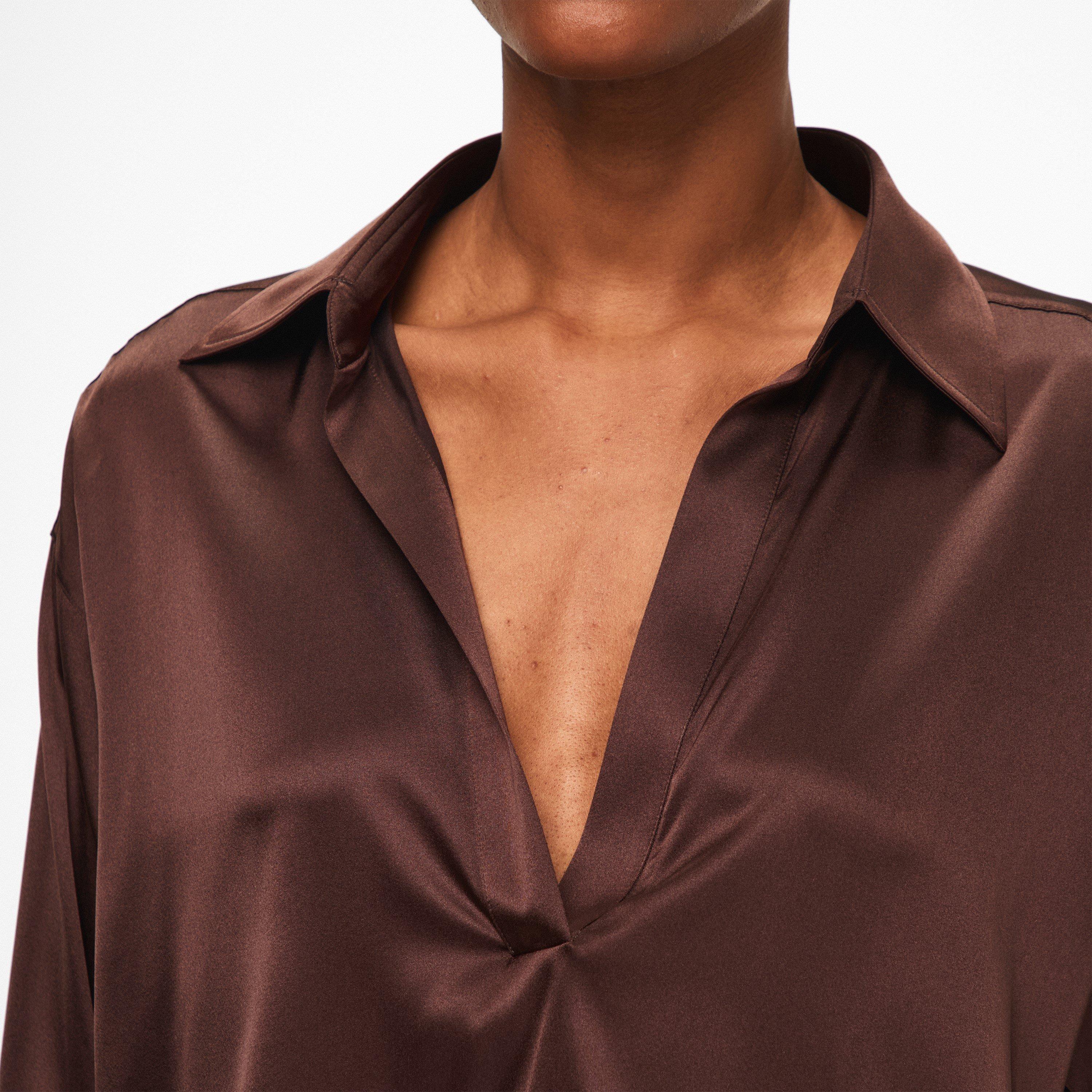TF Silk Long Sleeve Plain Shirt