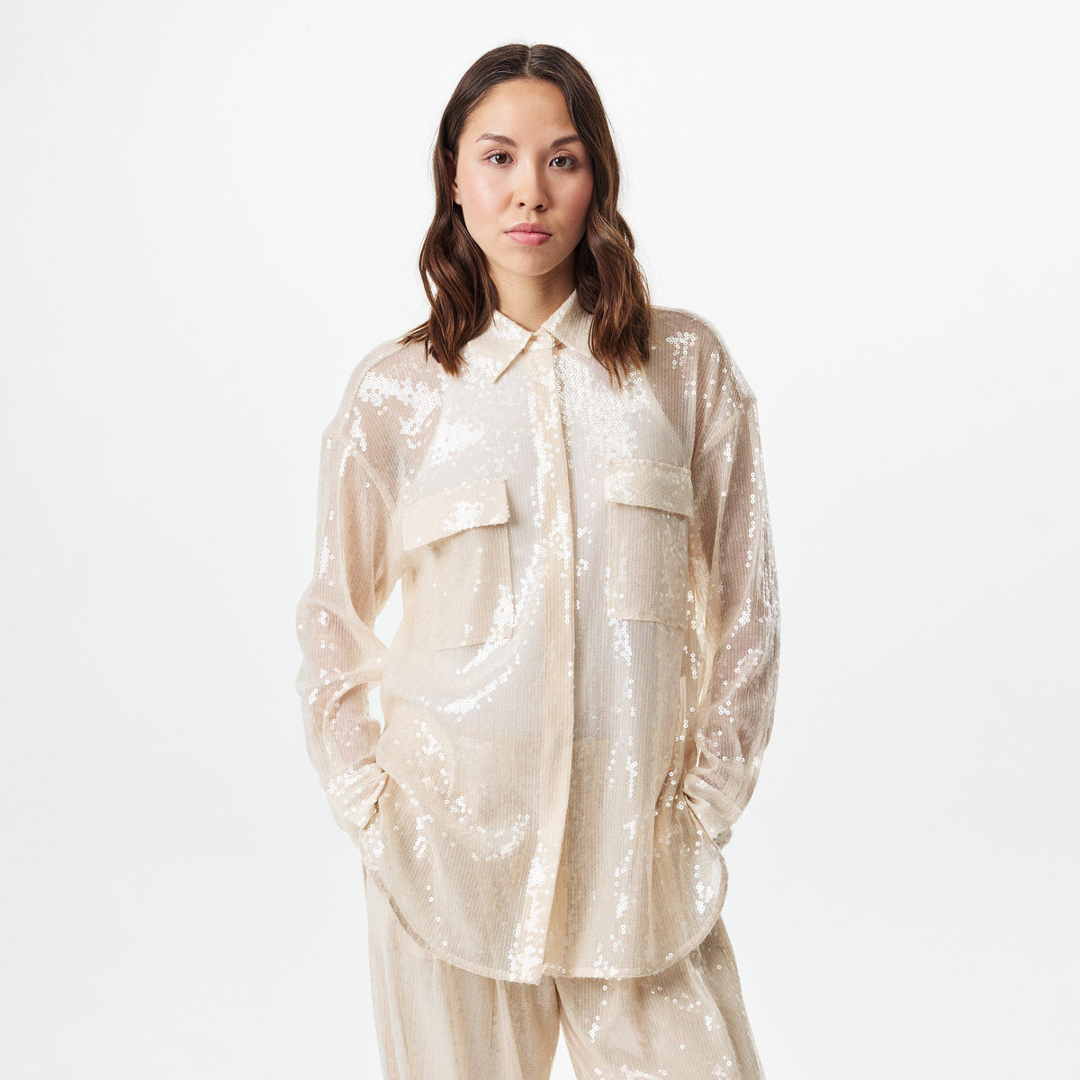 Relaxed-Fit Sequined Blouse