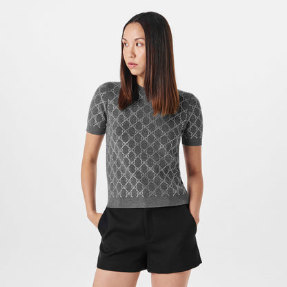 Monogram Crew Neck Jumper Top