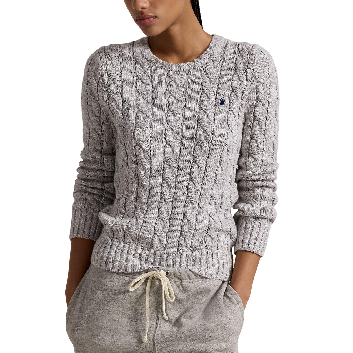 Cable-Knit Cotton Crewneck Jumper