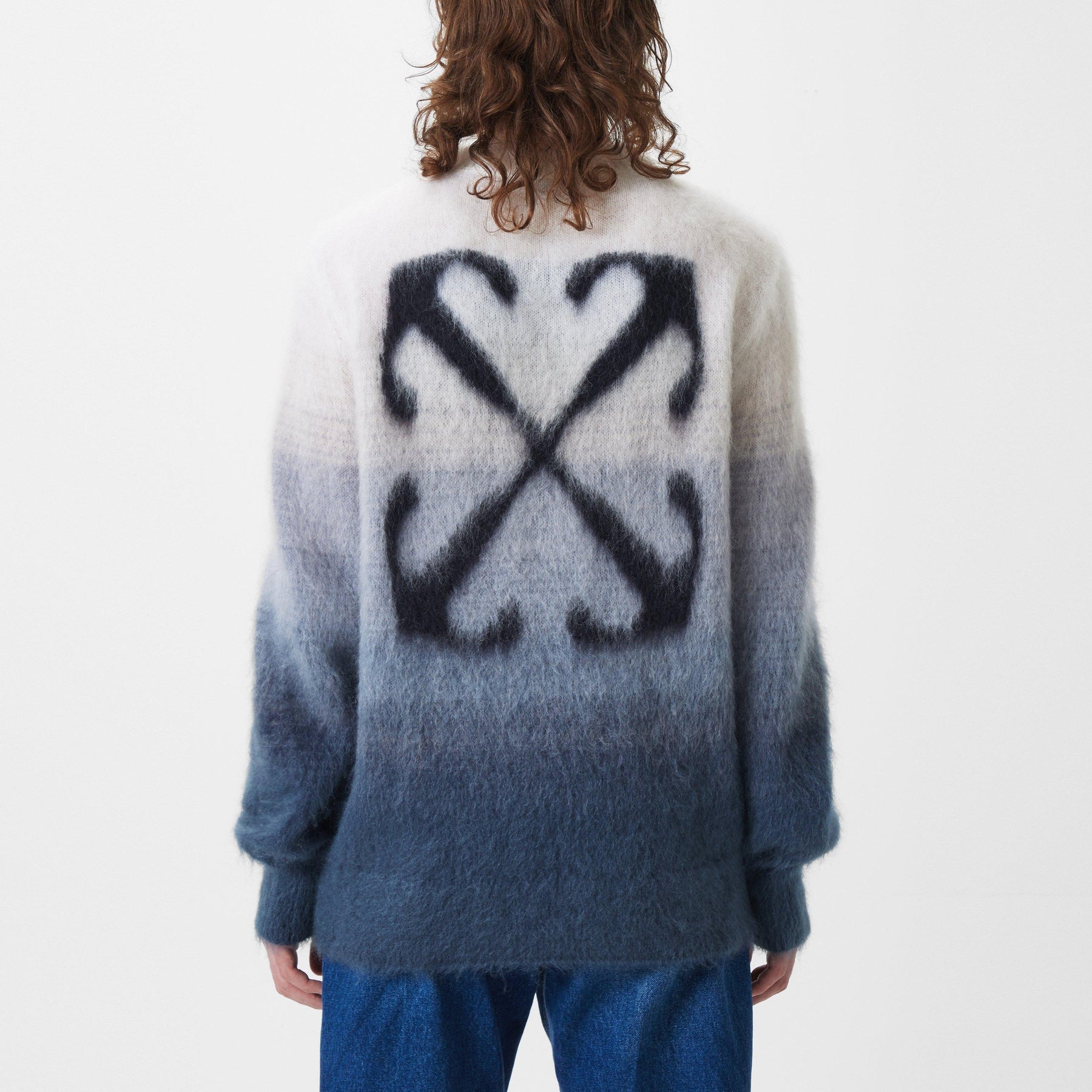 Men's  Mohair Knit Sweatshirt, Signature Arrows Motif