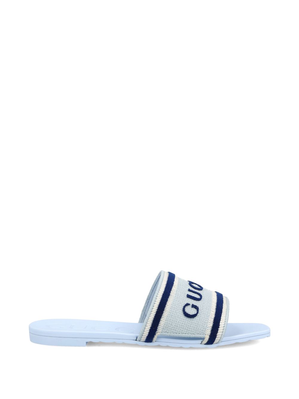 Gucci Sliders in cotton with embroidered logo