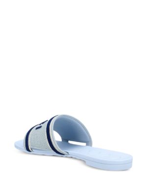 Gucci Sliders in cotton with embroidered logo