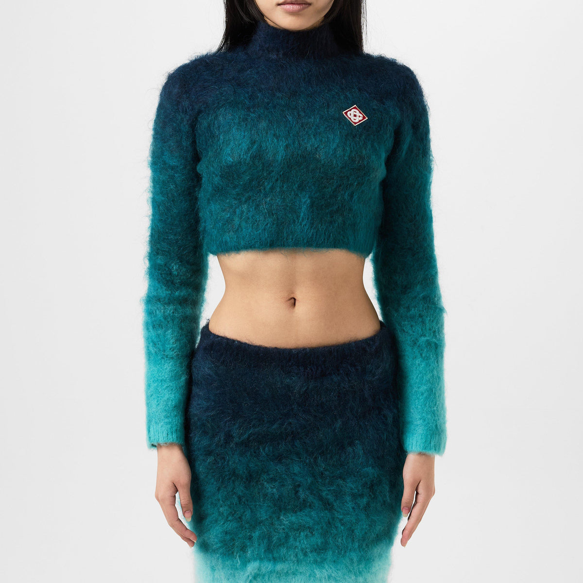 Gradient Mohair High Neck Jumper