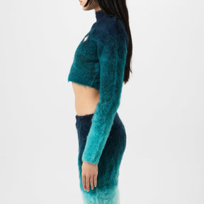 Gradient Mohair High Neck Jumper